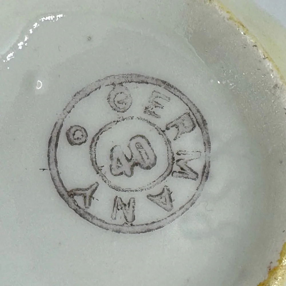 Vintage German.Lusterware Teacup with Ornate Gilt High Relief Floral Design